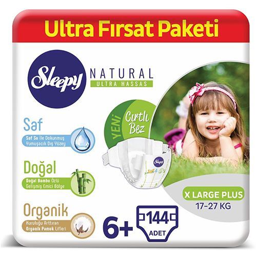 Sleepy Natural Baby Diaper No.6  Xlarge Plus Ultra  Opportunity Pack 144 pcs