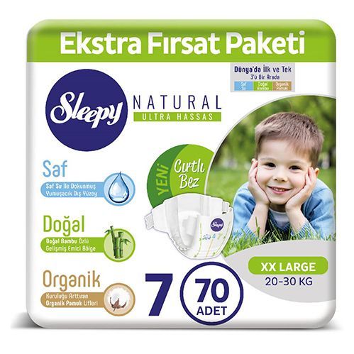 Sleepy Natural Baby Diaper No.7  XX Large 70 pcs