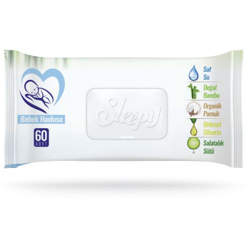 Sleepy Natural Bebek Havlusu 60 Yaprak