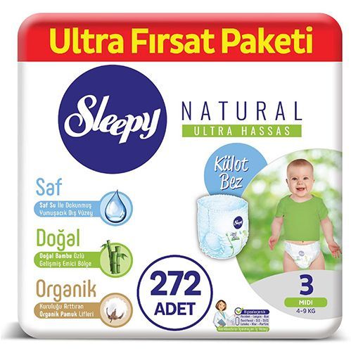 Sleepy Natural Panty Diaper No.3 Midi Ultra Opportunity Pack  272 pcs