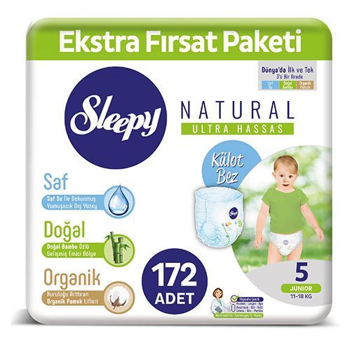 Sleepy Natural Panty Diaper No.5  junior Extra  Opportunity Pack  172 pcs