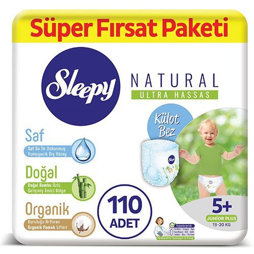 Sleepy Natural Panty Diaper No.5  junior Plus Super Opportunity Pack  110 pcs