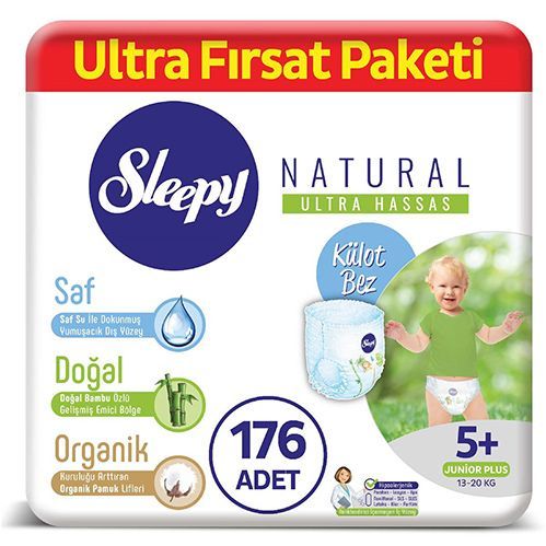 Sleepy Natural Panty Diaper No.5  junior Plus Ultra  Opportunity Pack  176 pcs