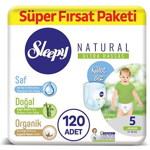 Sleepy Natural Panty Diaper No.5  junior Super   Opportunity Pack  120 pcs