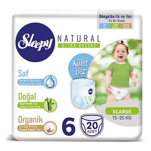 Sleepy Natural  Külot Bez 6 Numara X Large 20 Adet