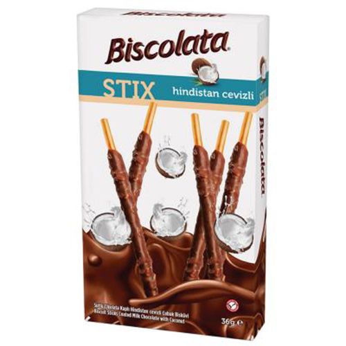 Şölen Biscolata Stix Sütlü Çikolata Kaplamalı Çubuk Bisküvi Hindistan Cevizli 36 Gr