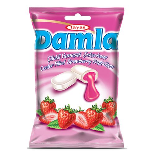 Tayaş Damla Soft Candy With Strawberry Fruit 90 Gr