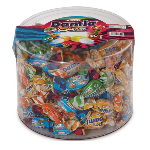 Tayaş Damla Sour Fruit Flavoured Soft Candy With Powder Filling 1000 Gr