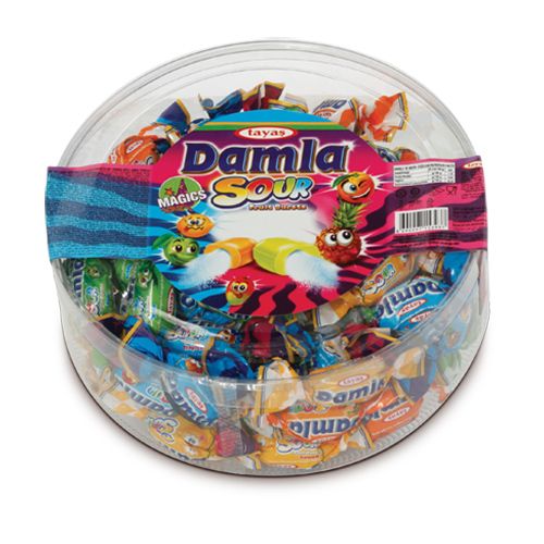 Tayaş Damla Sour Fruit Flavoured Soft Candy With Powder Filling 300 Gr