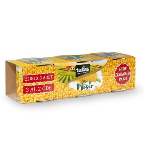 Tukaş Corn Tin Canned  3x200 Gr