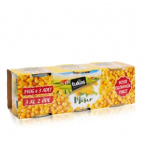 Tukaş Corn Tin Canned  3x400 Gr