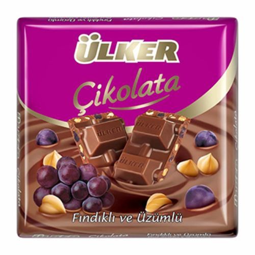 Ülker Hazelnut Grape and Rich Milk Chocolate 65 Gr