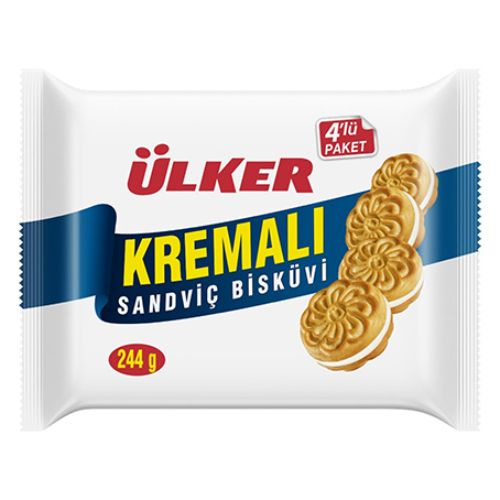 Ülker Kremalı Sandviç Bisküvi 4'Lü 244 Gr