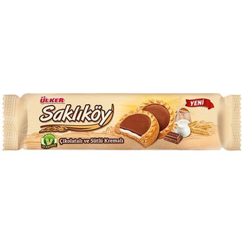 Ülker Saklıköy Chocolate Milk Cream Biscuits 100 Gr