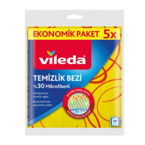 Vileda 30% Microfiber Cleaning Cloth 5 pc