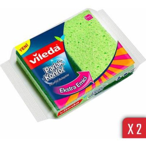 Vileda Gloss Comfort Corrugated Sponge 2 Pieces