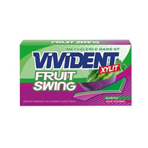 Vivident Fruit Swing Watermelon&Asai Grape Flavored Gum 26 Gr