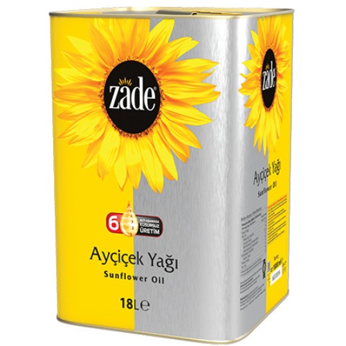 Zade Ayçiçek Yağı 18 Litre Teneke